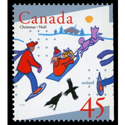 canada stamp 1627as delivering gifts by sled 45 1996