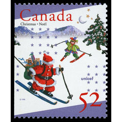 canada stamp 1628as santa and elf skiing 52 1996