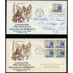 canada stamp 390 dollard des ormeaux 5 1960 FDC DUO