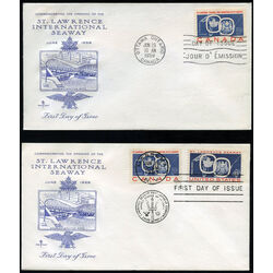 canada stamp 387 seaway and national emblems 5 1959 FDC JOINT