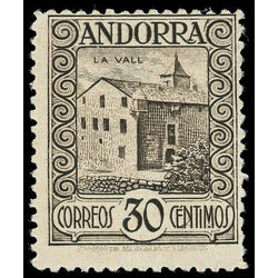 andorra stamp 19 la vall 1929