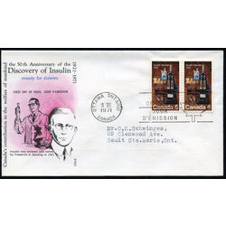 canada stamp 533 discovery of insulin 6 1971 FDC 003