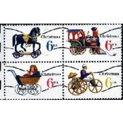 us stamp postage issues 1418c christmas block precancelled 24 1970