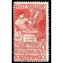 italy stamp 121 genius of italy 1911 U 001