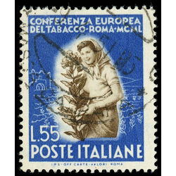 italy stamp 546 girl holding tobacco plant 1950 U 001