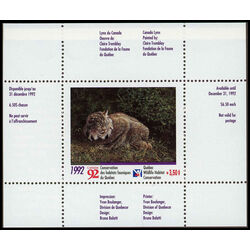 quebec wildlife habitat conservation stamp qw5s lynx by claire tremblay 6 50 1992