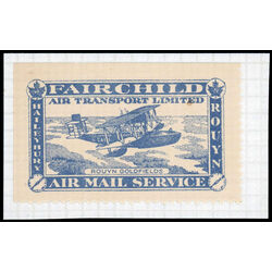 canada stamp cl air mail semi official cl12 fairchild air transport ltd 25 1926 M VF 001