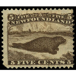 newfoundland stamp 25 harp seal 5 1866 M VG 013