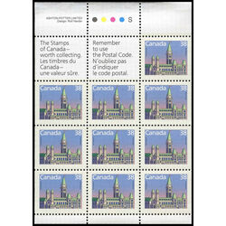 canada stamp bk booklets bk101 houses of parliament 1988
