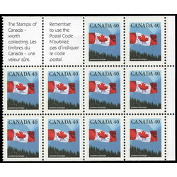 canada stamp bk booklets bk124 flag over mountains 1990