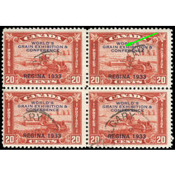 canada stamp 203i harvesting wheat overprint 20 1933 U F BLOCK 002