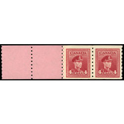 canada stamp 267 pair king george vi 1943 M VGNH START 2TABS