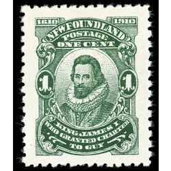 newfoundland stamp 87xii king james i 1 1910 M VFNG 005