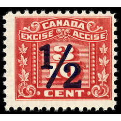 canada revenue stamp fx109 overprints on three leaf excise tax 1934