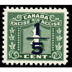 canada revenue stamp fx104 overprints on three leaf excise tax 1934
