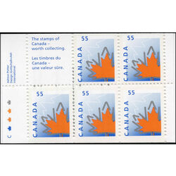 canada stamp bk booklets bk216 maple leaf 1998