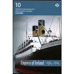 canada stamp bk booklets bk586 rms empress of ireland 2014