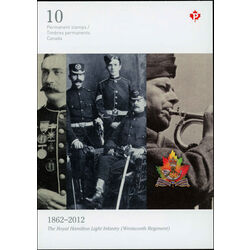 canada stamp bk booklets bk510 the royal hamilton light infantry 2012