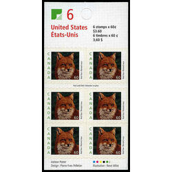 canada stamp bk booklets bk238 red fox 2000