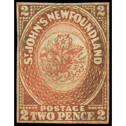 newfoundland stamp 11ii 1860 second pence issue 2d 1860 M FNG 002
