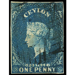 ceylon stamp 1 queen victoria 1857 U VF 001