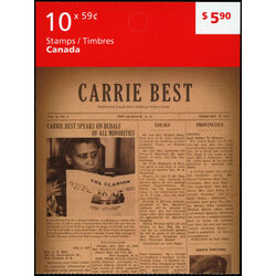 canada stamp bk booklets bk444 carrie best 2011