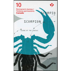 canada stamp bk booklets bk498 scorpio the scorpion 2012