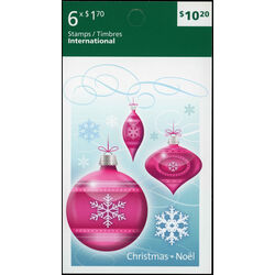 canada stamp bk booklets bk438 christmas ornaments 2010