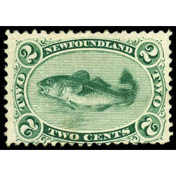 newfoundland stamp 24 codfish 2 1871 M F VFOG 026