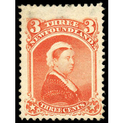 newfoundland stamp 33 queen victoria 3 1870 M F VFOG 029