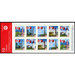 canada stamp bk booklets bk364 flags and lighthouses 2007