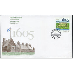 canada stamp 2115i samuel de champlain s drawing of settlement 50 2005 FDC