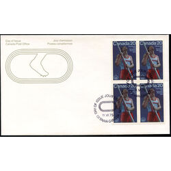 canada stamp 664 pole vault 20 1975 FDC BLOCK