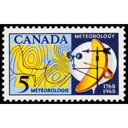 canada stamp 479i weather map and instruments 5 1968