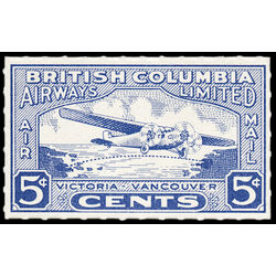 canada stamp cl air mail semi official cl44 british columbia airways ltd 5 1928
