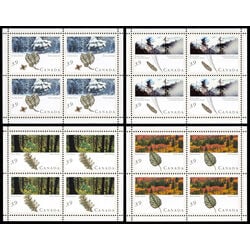 canada stamps majestic forests of canada 1990 set of 4 souvenir sheets 1283a 6b