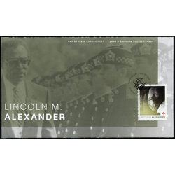 canada stamp 3086 lincoln m alexander 1922 2012 2018 FDC
