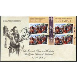 canada stamp 1915 great peace negotiations 47 2001 FDC UR
