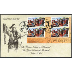 canada stamp 1915 great peace negotiations 47 2001 FDC LR