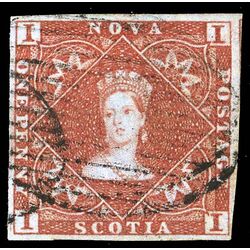 nova scotia stamp 1 pence issue victoria 1d 1853 U VF 010