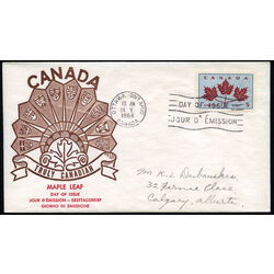 canada stamp 417 maple leaves 5 1964 FDC