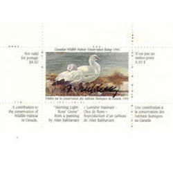 canadian wildlife habitat conservation stamp fwh10d ross geese 8 50 1994