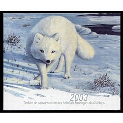 quebec wildlife habitat conservation stamp qw16d artic fox by michel lamarche 10 2003