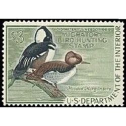 us stamp rw hunting permit rw35 hooded mergansers 3 0 1968