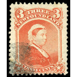 newfoundland stamp 33 queen victoria 3 1870 U F 032