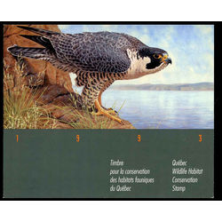 quebec wildlife habitat conservation stamp qw6e peregrine falcon by ghislain caron 1993
