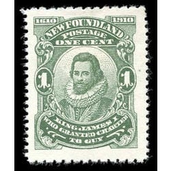 newfoundland stamp 87xi king james i 1 1910