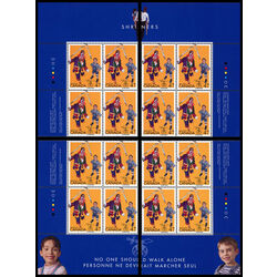 canada stamp 1917 clown juggling crutches and boy with braces 47 2001 PB SET