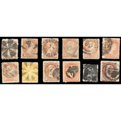 canada stamps small queens 34 9 fancy cancellations x12