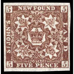 newfoundland stamp 19b pence third issue 5d 1861 M VF 003